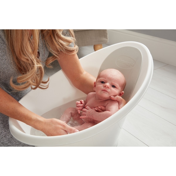Shnuggle Vanička Bílá s šedou opěrkou