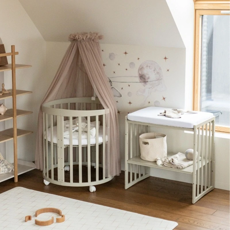 Luxusní postýlka 7 v 1 - Light Olive